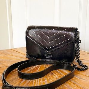 NWT Victoria’s Secret Black Patent Faux Leather Small Shoulder / Crossbody Bag